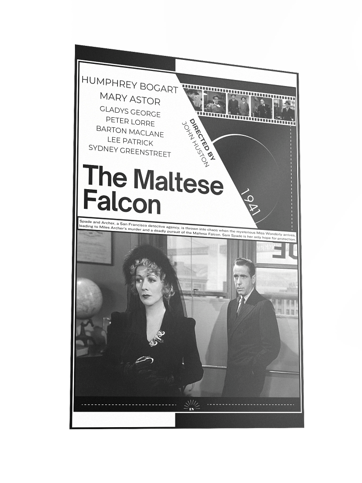 The Maltese Falcon with Humphrey Bogart, Peter Lorre and Mary Astor 1941 | Movie Poster | 12x18 Wall Art product image (2)