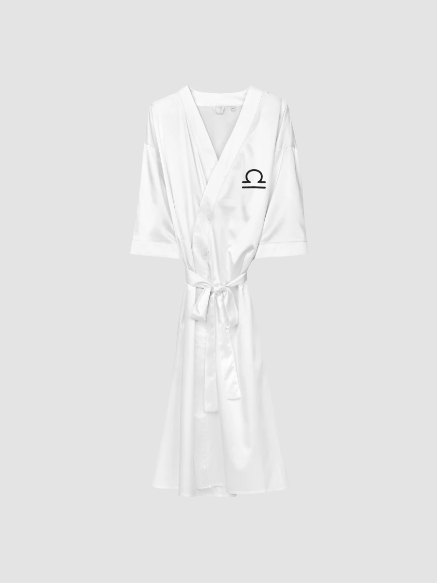 Libra Black on White Satin Robe product image (1)