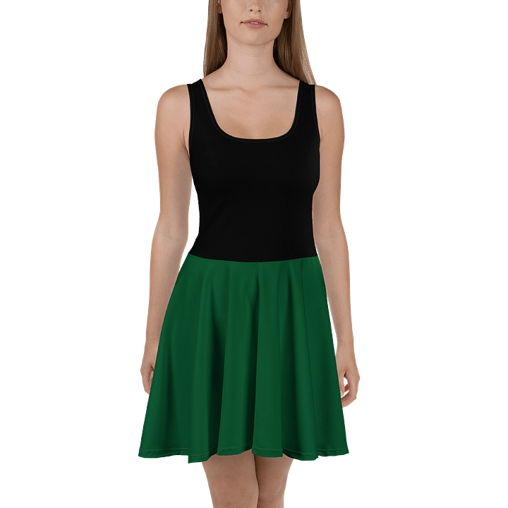 Midnight Veil Designs Black and Green Gothic Skater Dress - XS to 3XL product image (1)