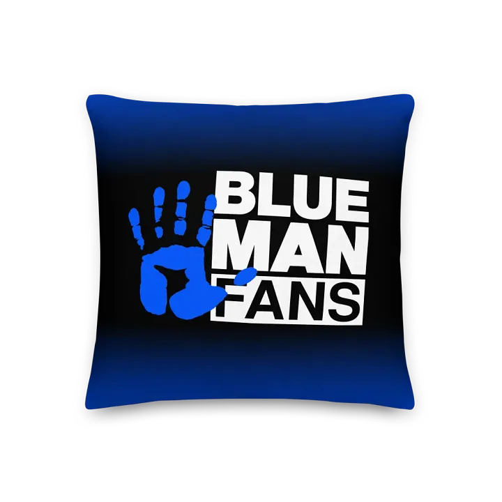 Blue Man Fans Hand Print Throw Pillow product image (1)