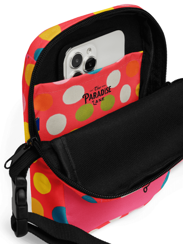 "Life is Beautiful" Bright Polka Dot Crossbody Bag product image (2)