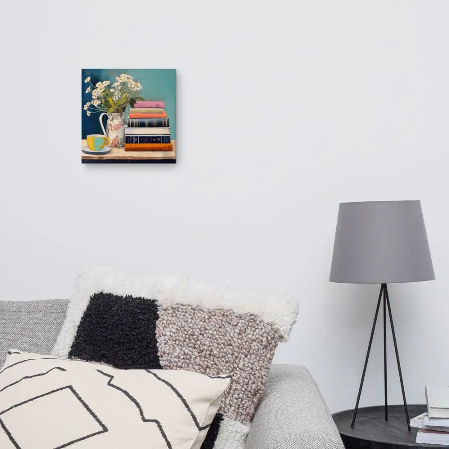 Art2401-30 Books and Tea Still Life - Canvas Print - sm product image (7)