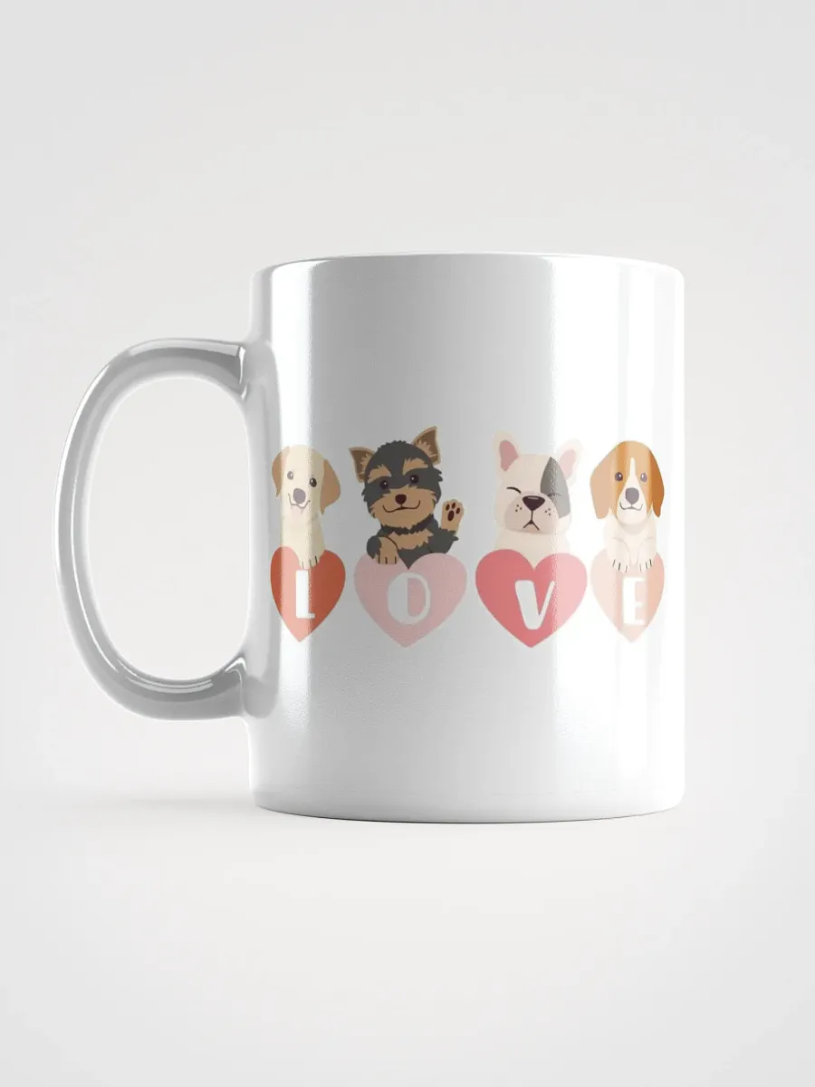 White Glossy Mug Cute Dogs product image (6)