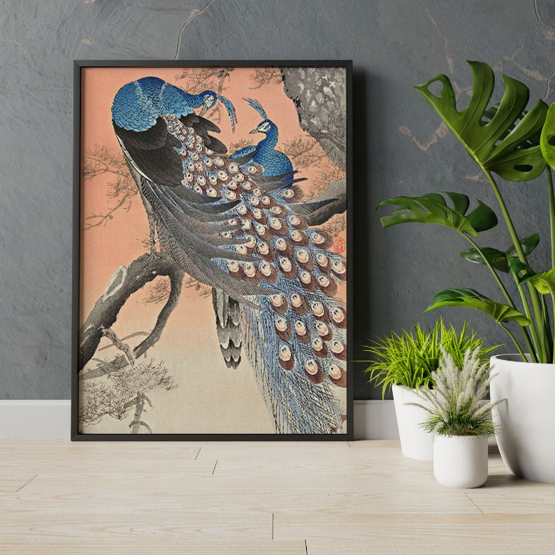 Two Peacocks on Tree Branch (1900 - 1930) by Ohara Koson product image (3)