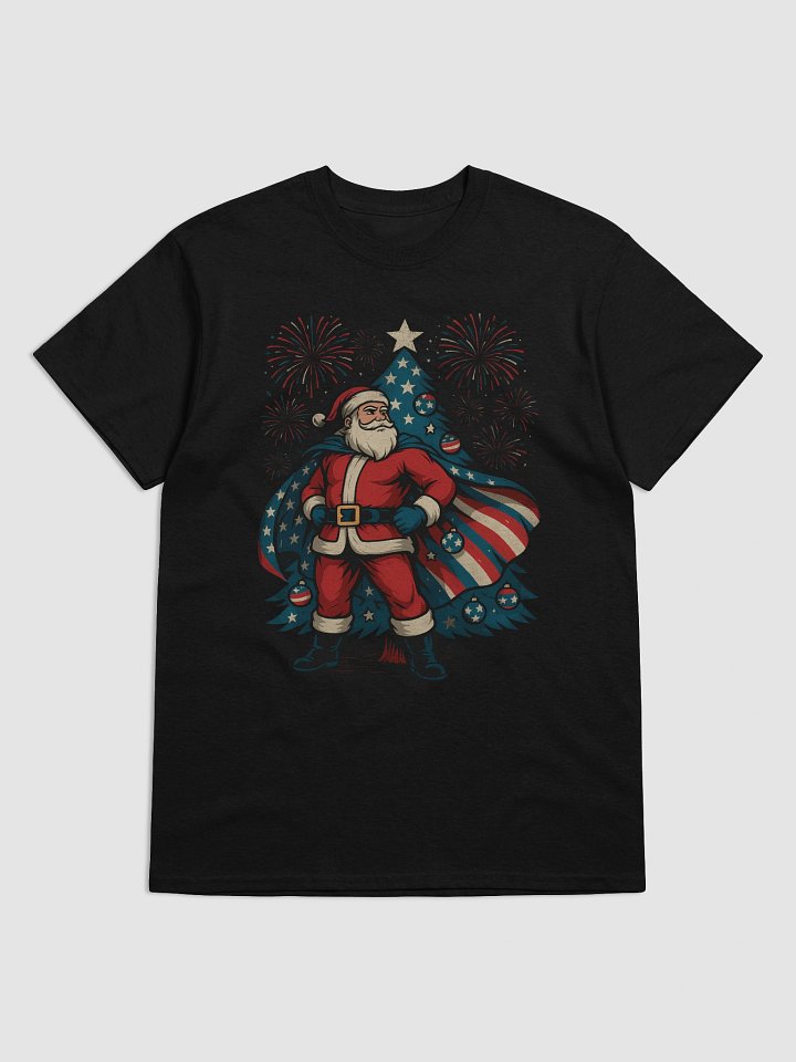 Patriotic Santa Claus American Flag Superhero Christmas Tree T-Shirt product image (3)
