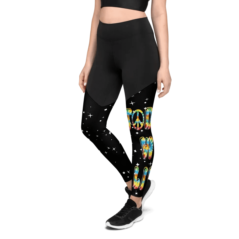 Peace sign sports leggings product image (1)