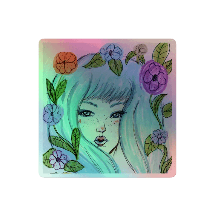 Blue Flowers Holo Sticker product image (2)
