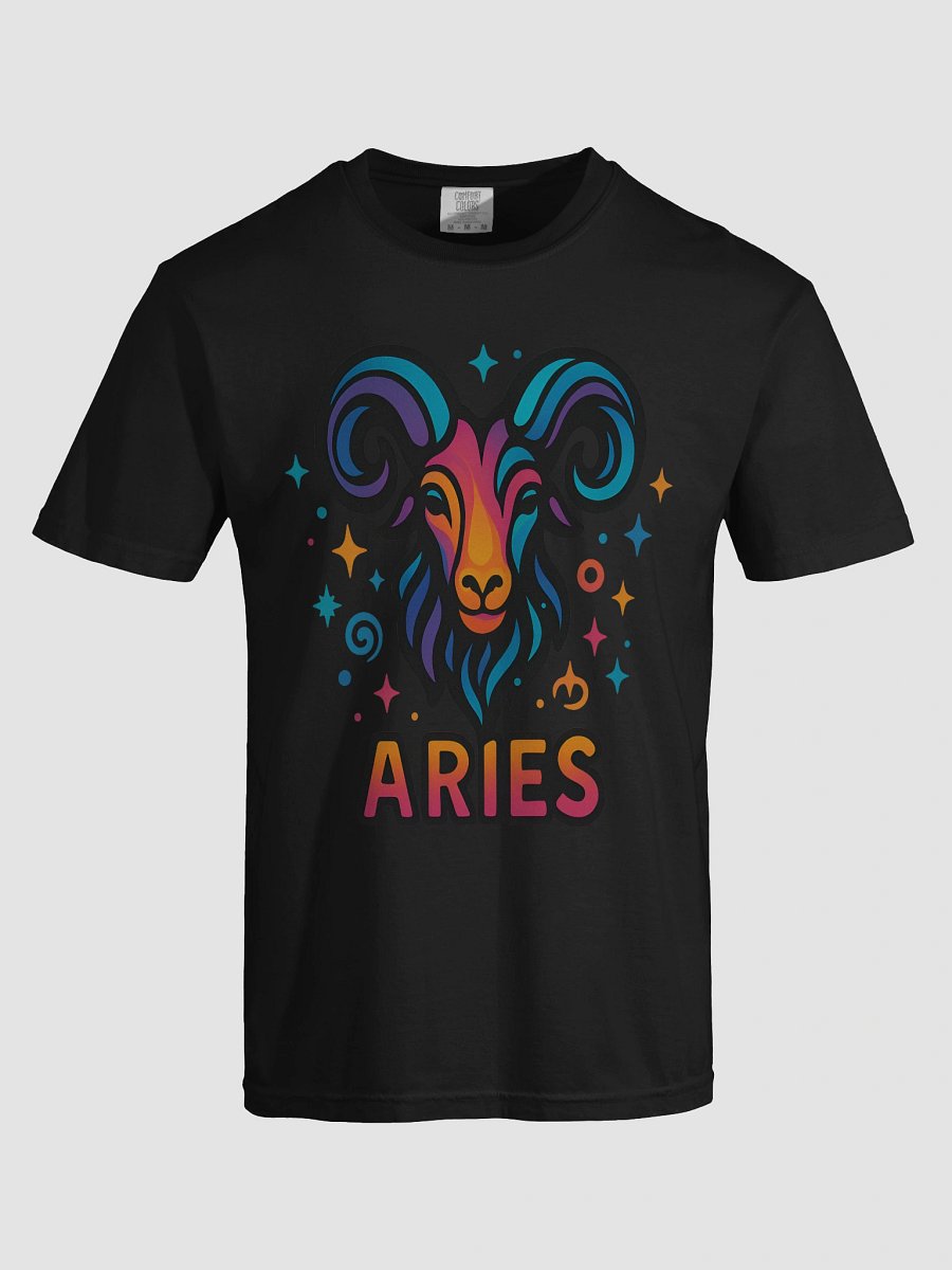 Aries Zodiac Sign T-Shirt – Bold & Fiery Psychedelic Horoscope Design 1 product image (7)