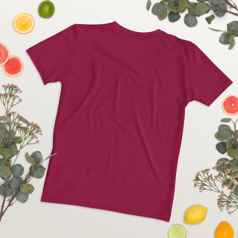 Plain Dark Red True Summer Women's Crewneck Polyester Heavyweight Premium T-Shirt by Treasure Pie product image (12)