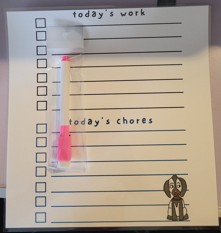 🐶🤍 White and Tan Puppy Dry Erase To-Do List – The Cutest Way to Stay on Track! 🤍🐶 product image (1)