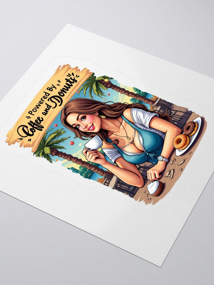Powered By Coffee and Donuts Kiss Cut Stickers product image (8)