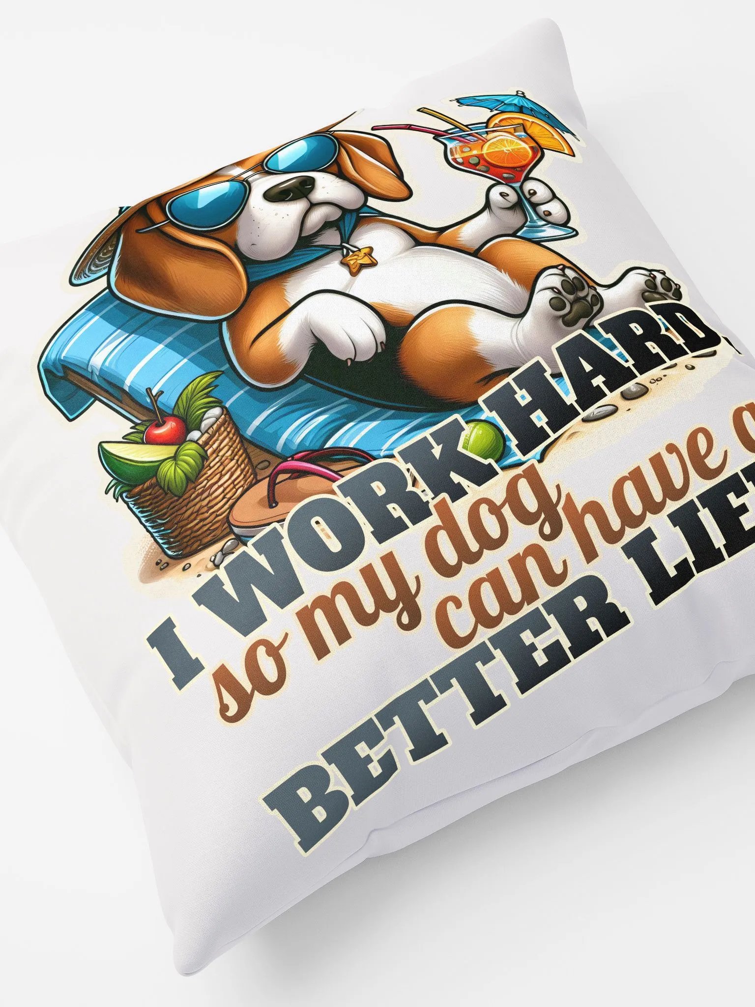 Work Hard - Beagle Beach - Pillow product image (4)