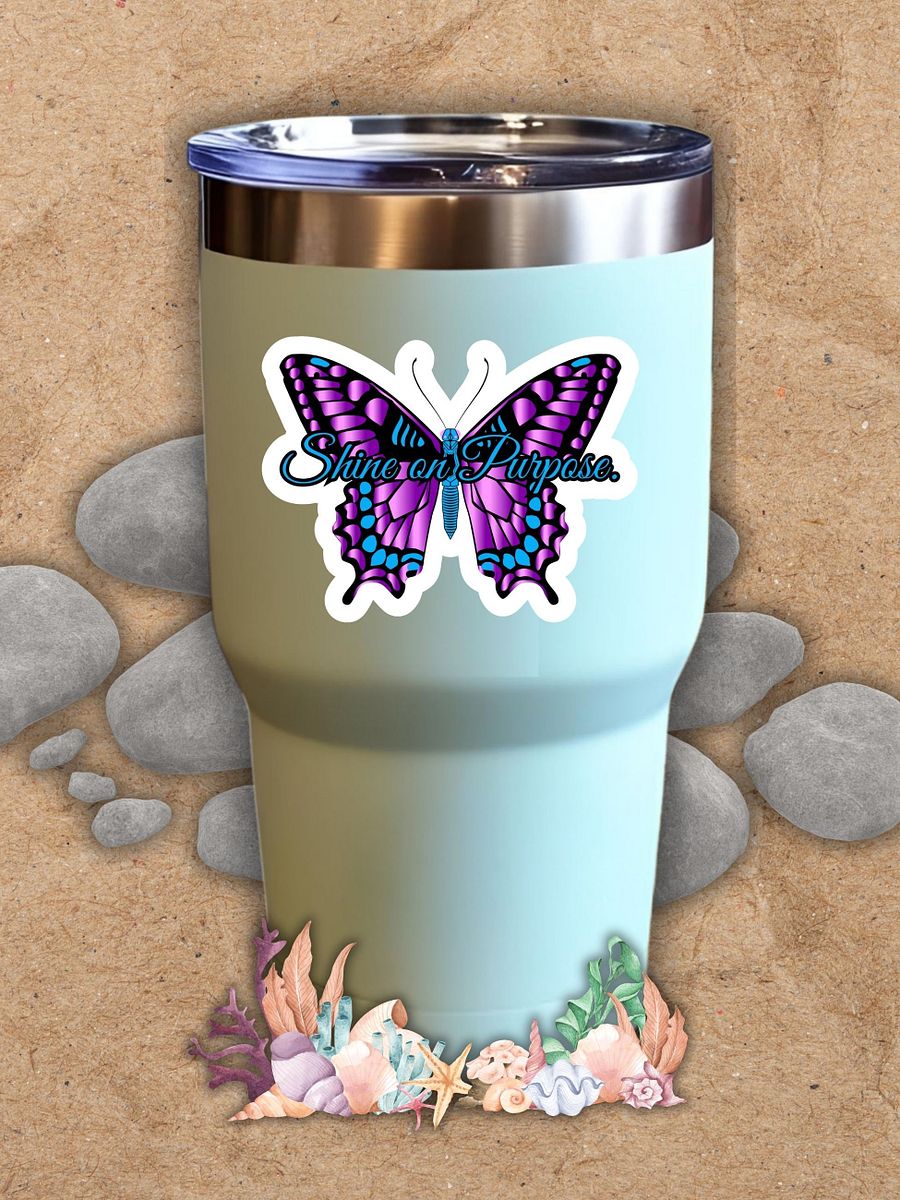 Shine in Purpose – Purple Butterfly Inspirational Quote Sticker product image (6)