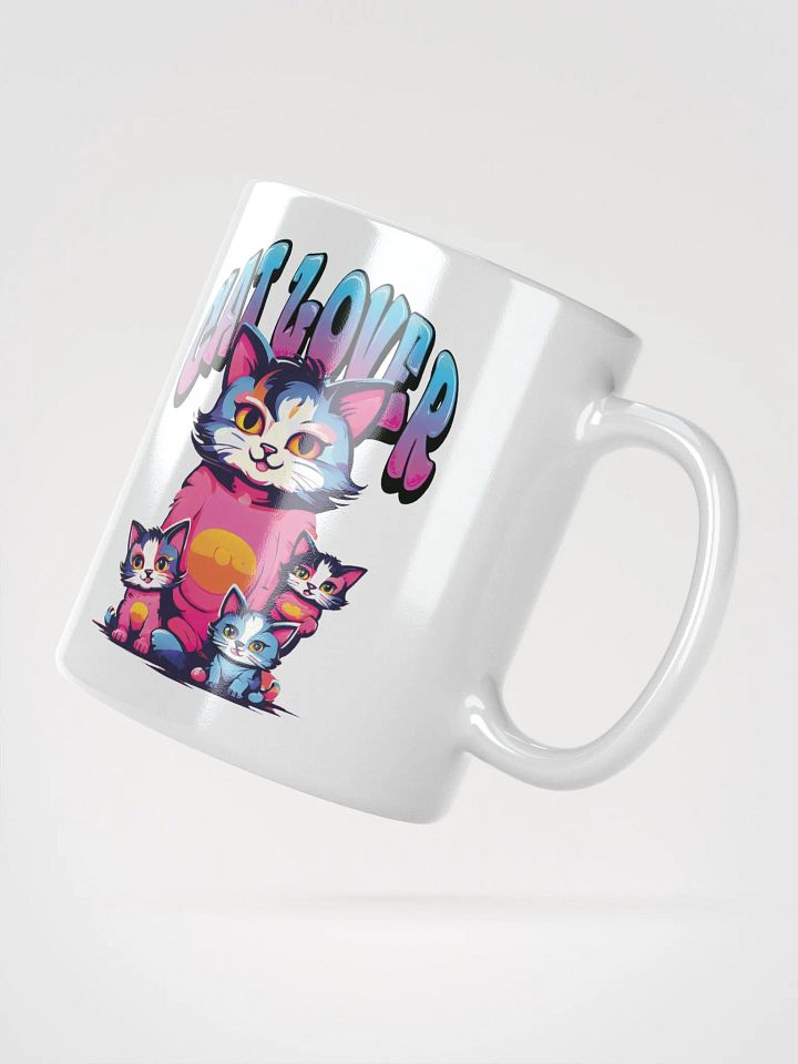 Cat Lover White Glossy Mug | Adorable Mother Cat and Kittens Design | Perfect Gift for Cat Enthusiasts and Cat Moms product image (2)