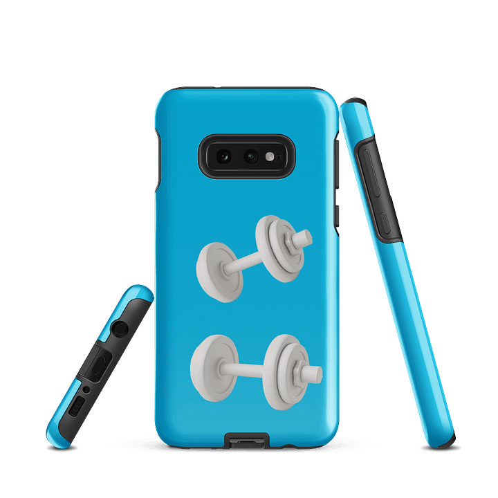 Cyan Double White Dumbbell Samsung® Case product image (3)