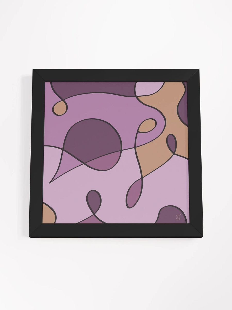 Flowing Purple Abstract Wood Frame Poster - Abstract Composition No. 3 product image (49)