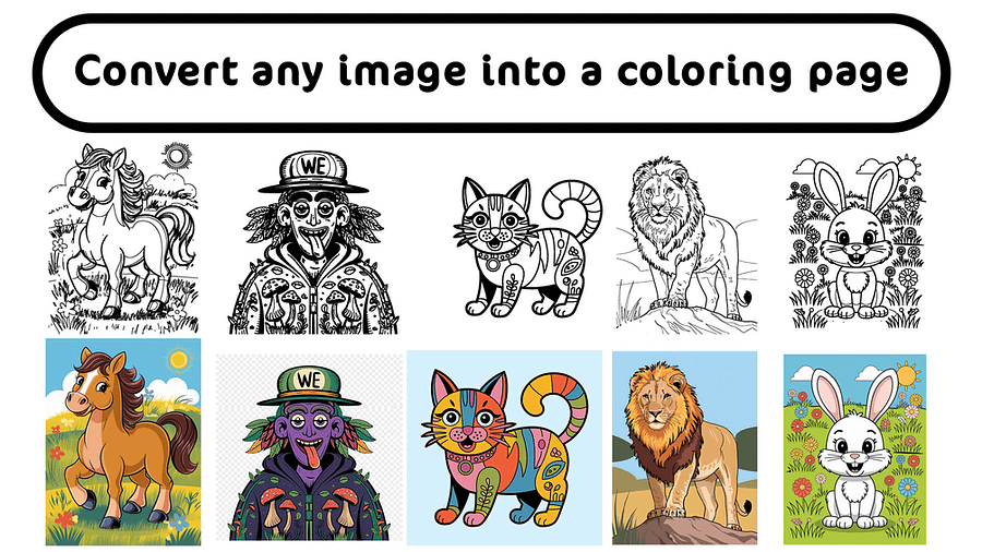 AI-Powered Coloring Page Generator: Transform Photos into Professional Line Art product image (1)
