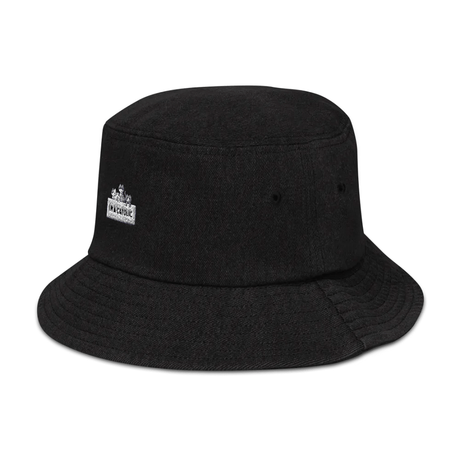 Purrrfectly Punny Catolic Denim Bucket Hat product image (4)