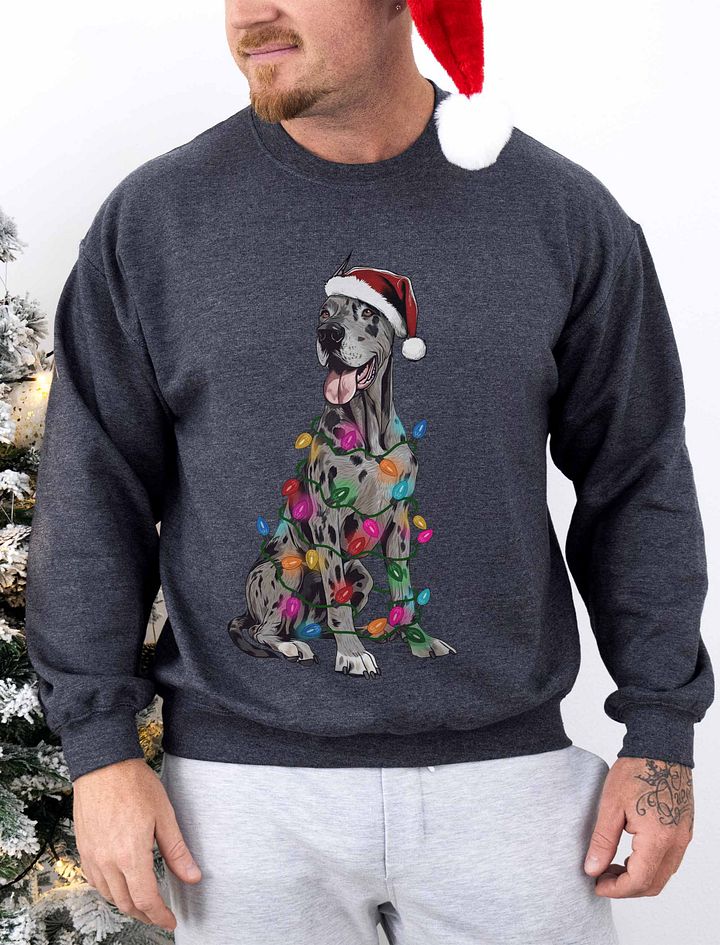Funny Great Dane(Harlequin 2, Cropped Ears) Christmas Sweatshirt product image (1)