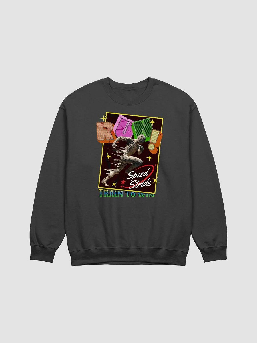 Train To Win Block Letters Run! Speed Stride Motivational Crewneck Sweatshirt product image (1)
