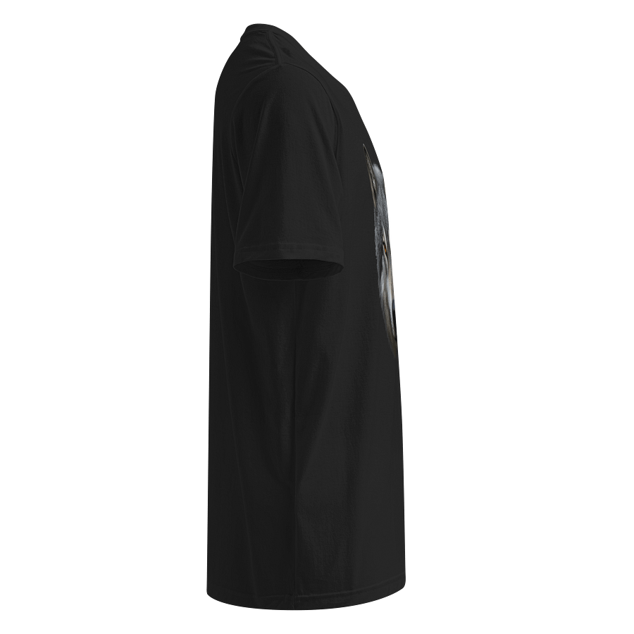 beautiful black polo shirt with a wolf product image (4)