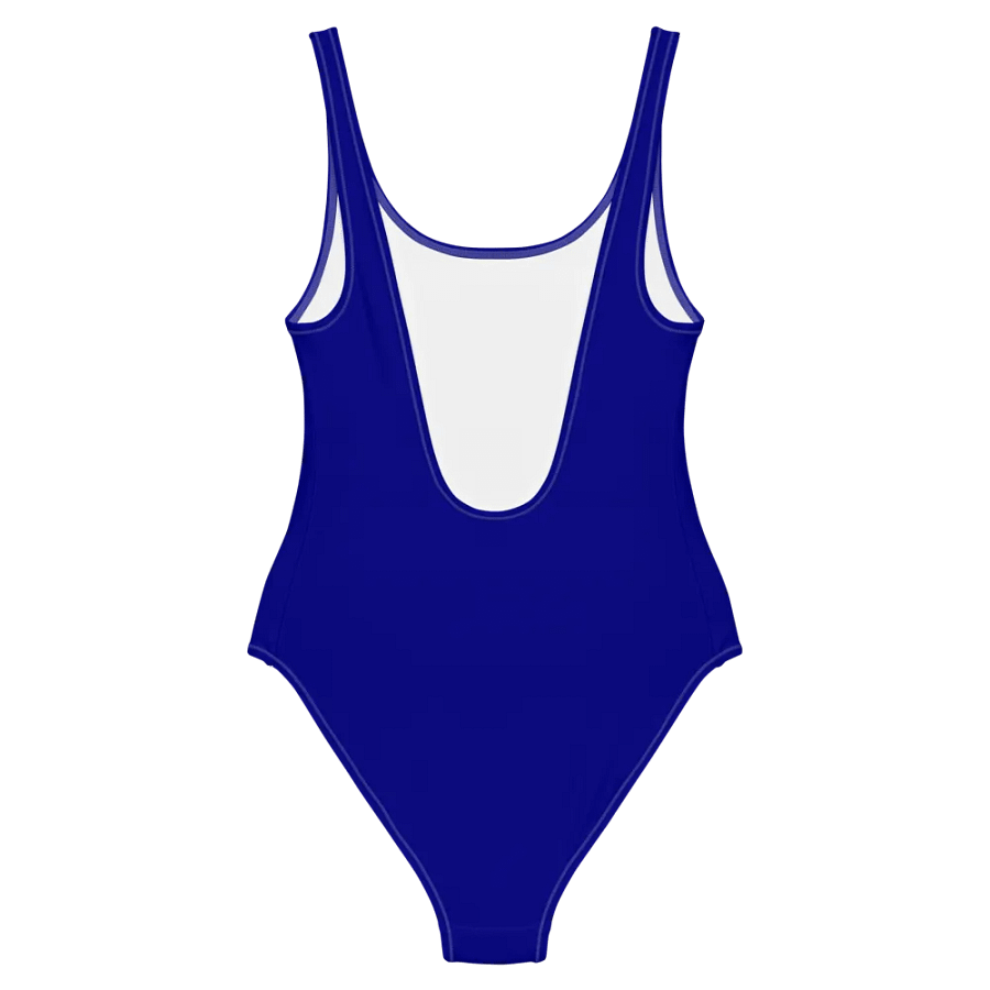 Plain Color Navy Blue One-Piece Swimsuit product image (8)