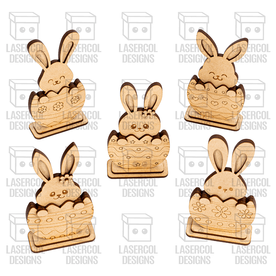 Easter Bunny Bundle Set (10 Styles, 2 Sizes) - Laser Cut Files product image (8)