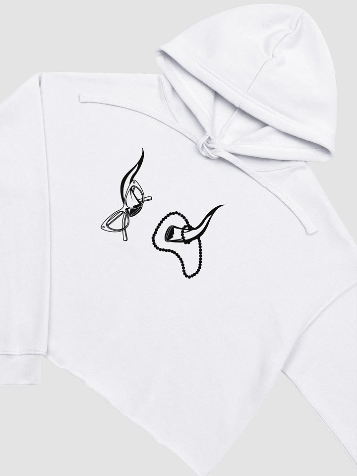 Horns, Glasses & Pearls Crop Hoodie product image (1)