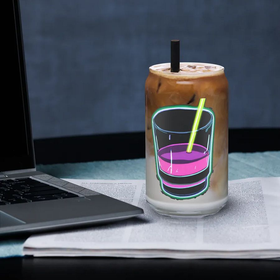Cheers Neon Motivation Glass: BE HAPPY. BE BRIGHT. BE YOU. product image (3)