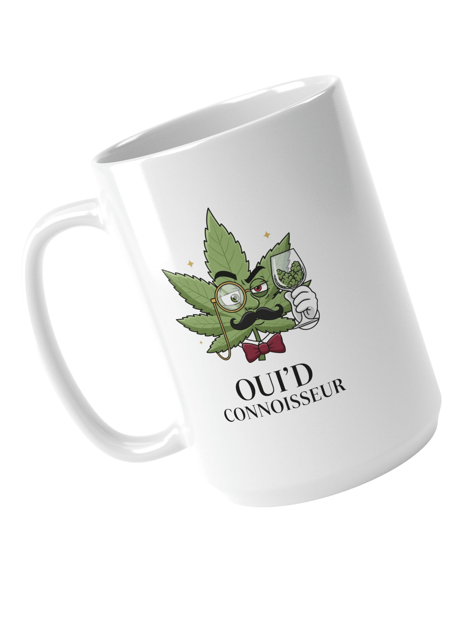 Oui'd Connoisseur Coffee Mug | Funny Wine Weed Mug | 15oz Sophisticated Stoner Gift product image (4)