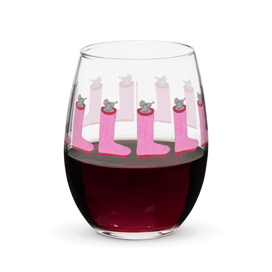 Rain boot mouse Stemless Wine Glass product image (5)