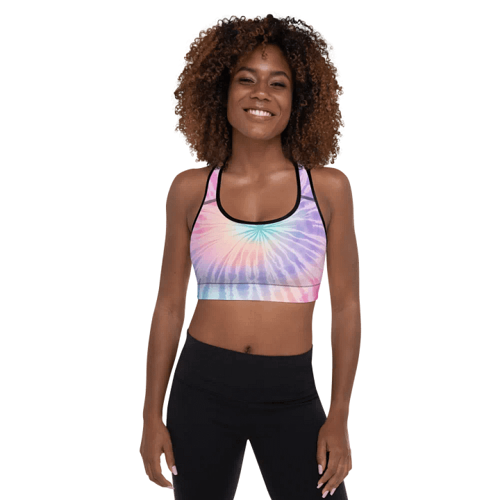 Pastel Radiance Tie-Dye Padded Sports Bra product image (1)