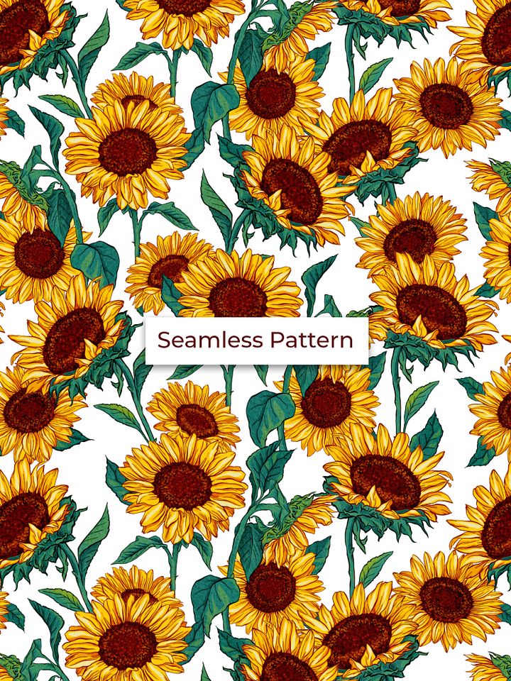 Cottagecore Sunflowers Single Seamless Pattern product image (1)