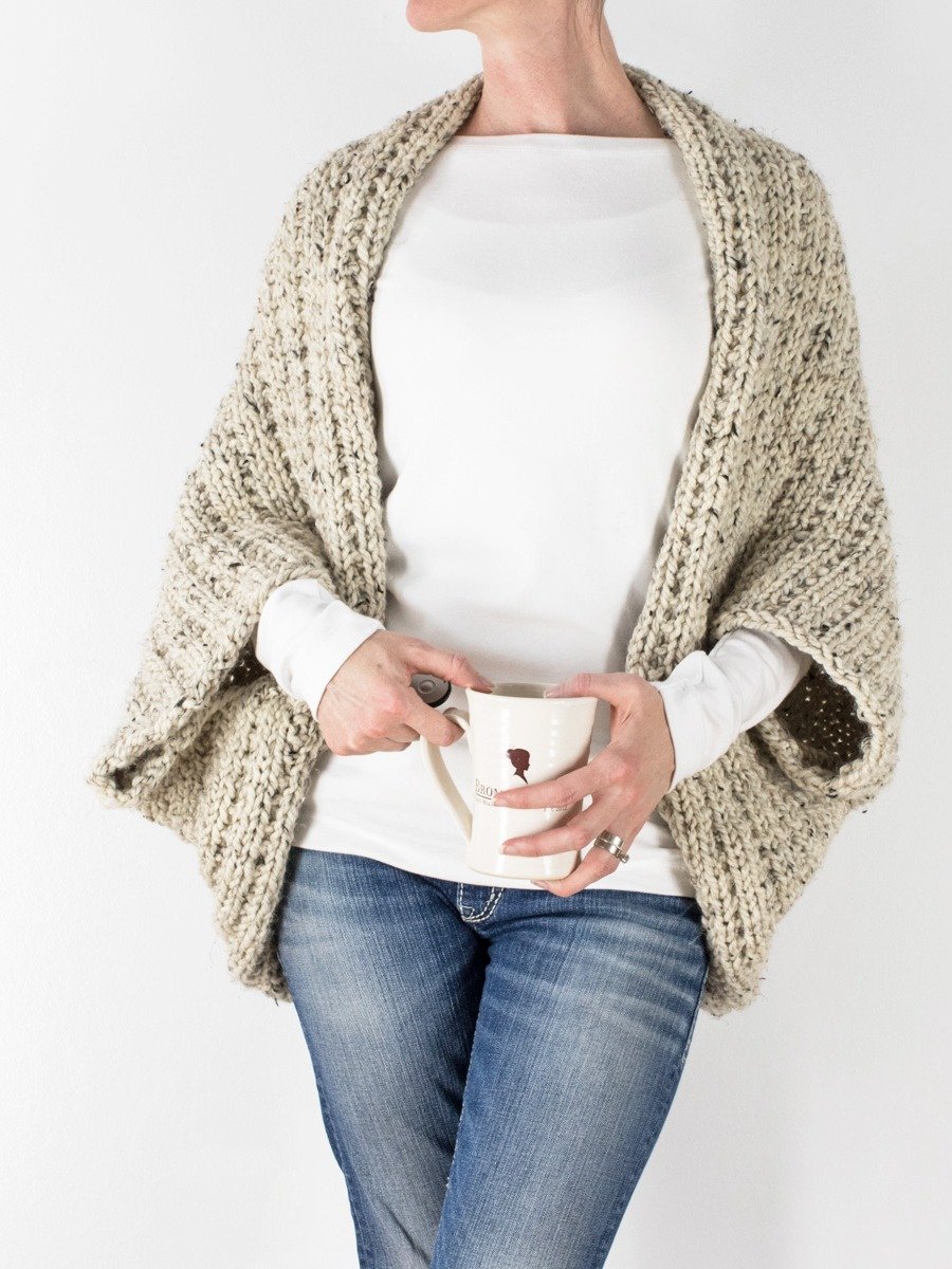Easy Shrug Knitting Pattern - Wrapped in Warmth product image (1)