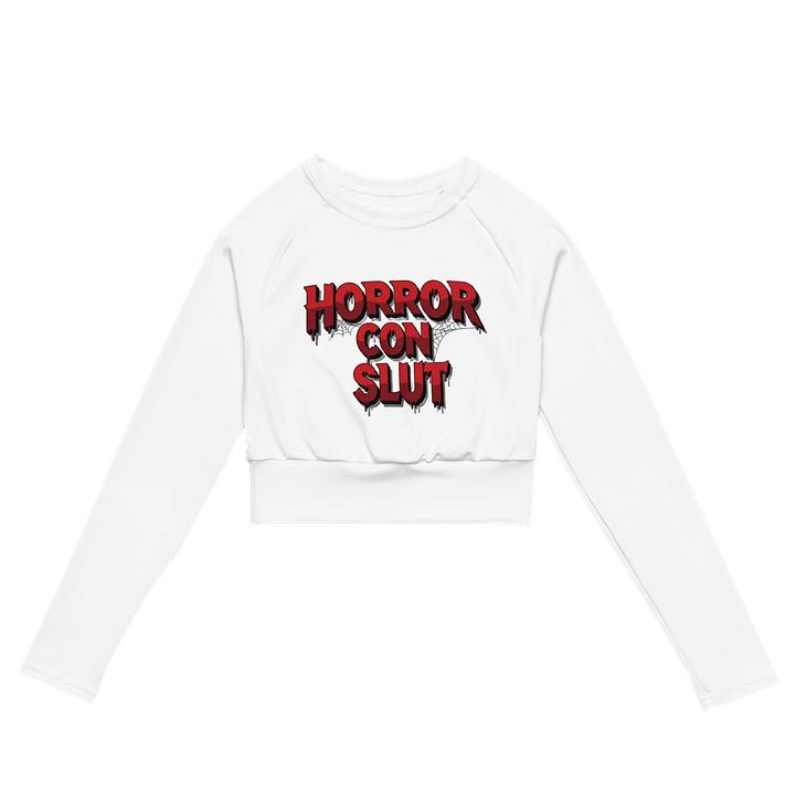 Horror Con Slut Long Sleeve Crop Top (white) product image (2)