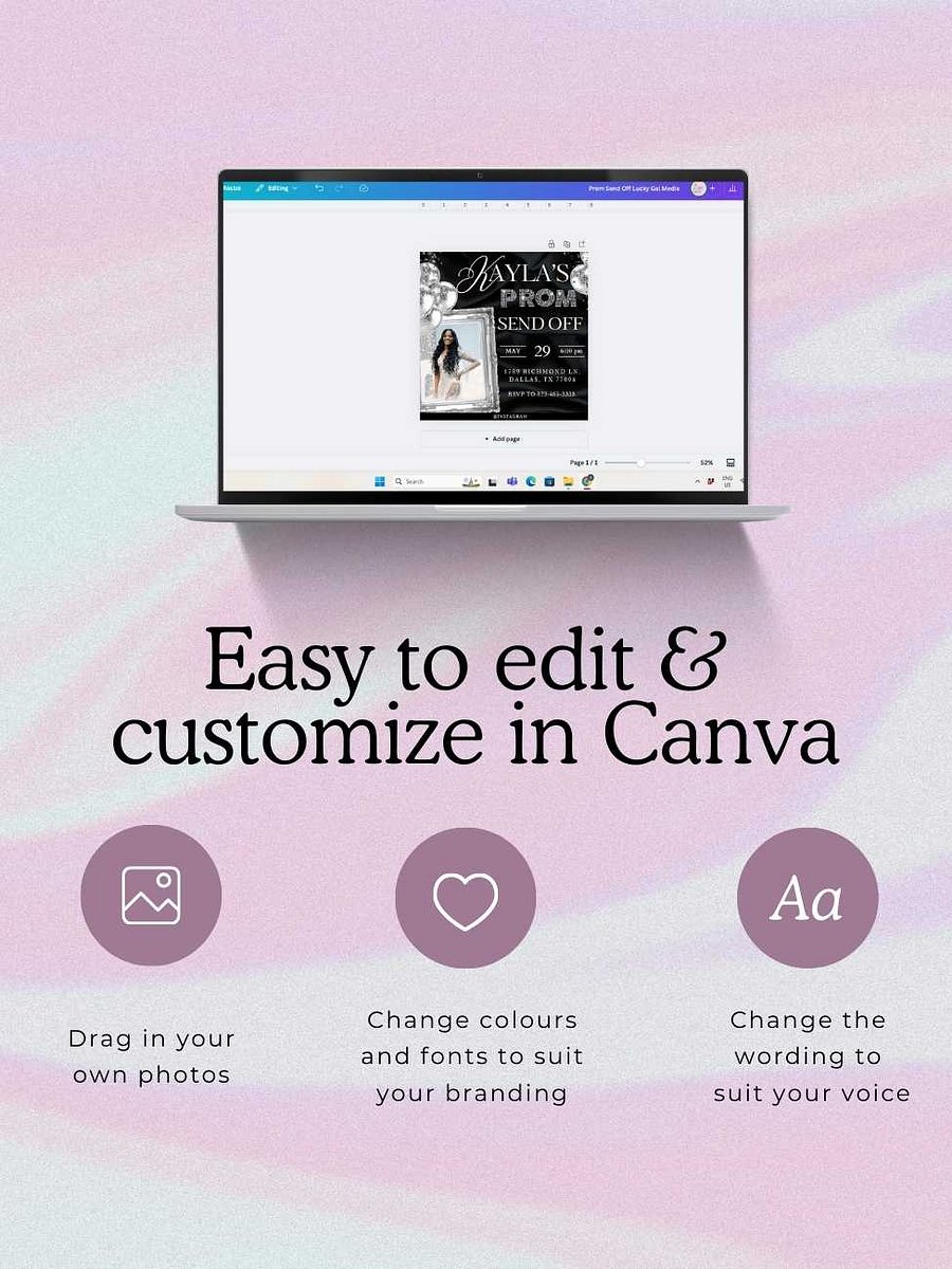 Prom Send Off Celebration Event Flyer - Customizable Canva Template product image (3)