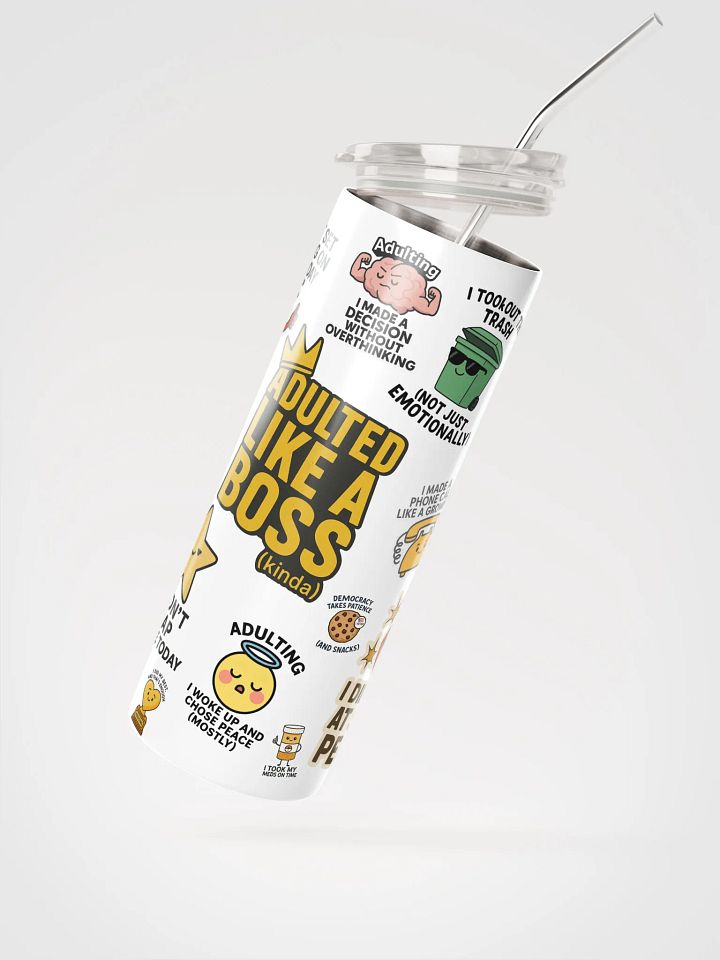 Humorous Adulting Stickers Tumbler product image (2)