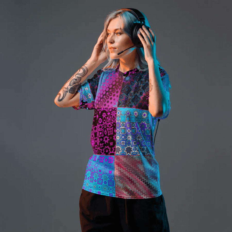 Patchwork Celebration Unisex V Neck Sports Jersey product image (4)