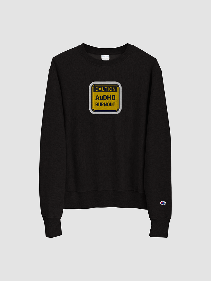 CAUTION: AuDHD BURNOUT (bubble design) embroidered Champion Crewneck Sweatshirt product image (2)