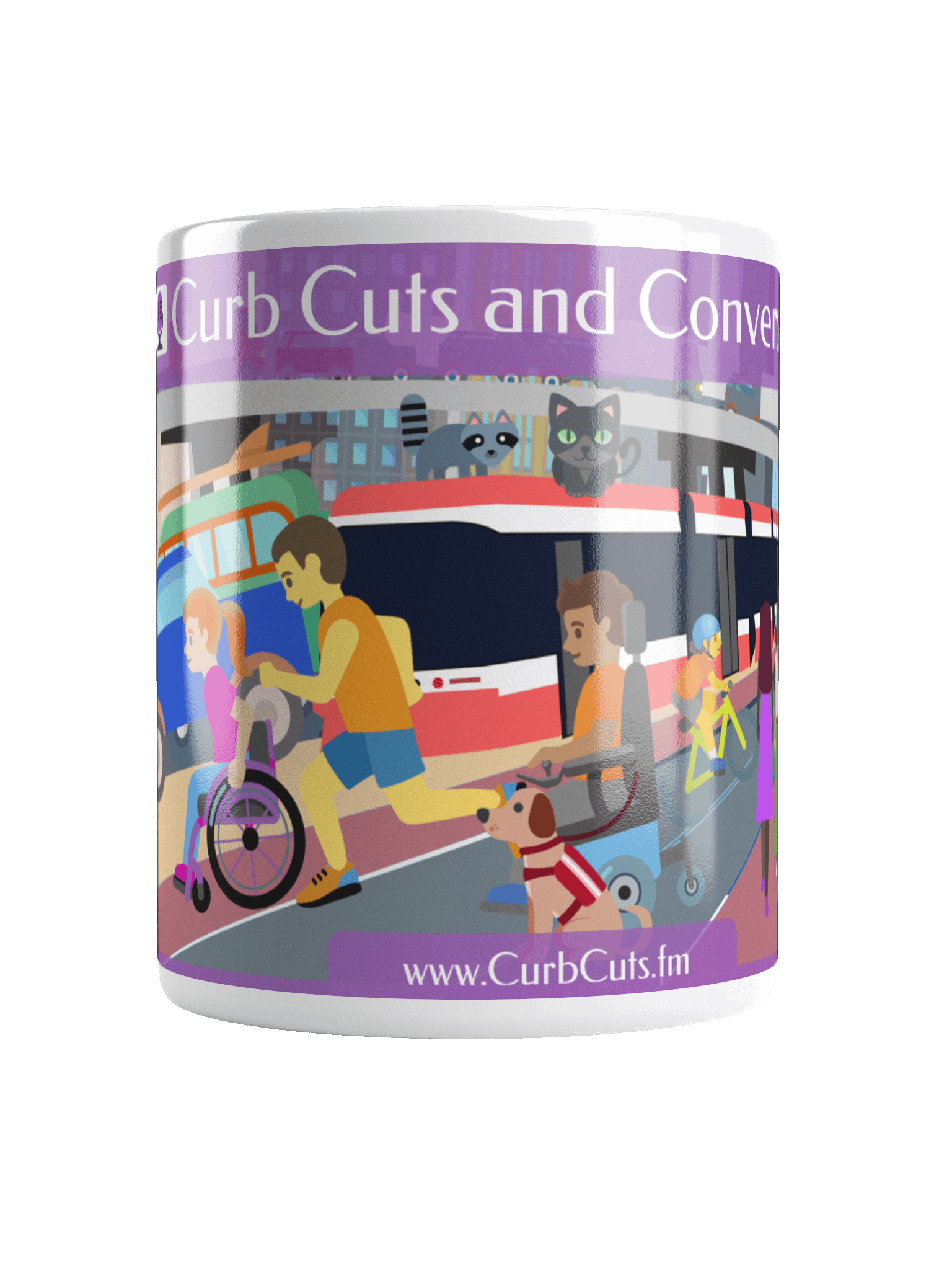 Curb Cuts and Conversations (Queen's Quay, Toronto Design): Mug - Glossy White in regular, large, and Monday morning sizes! product image (6)