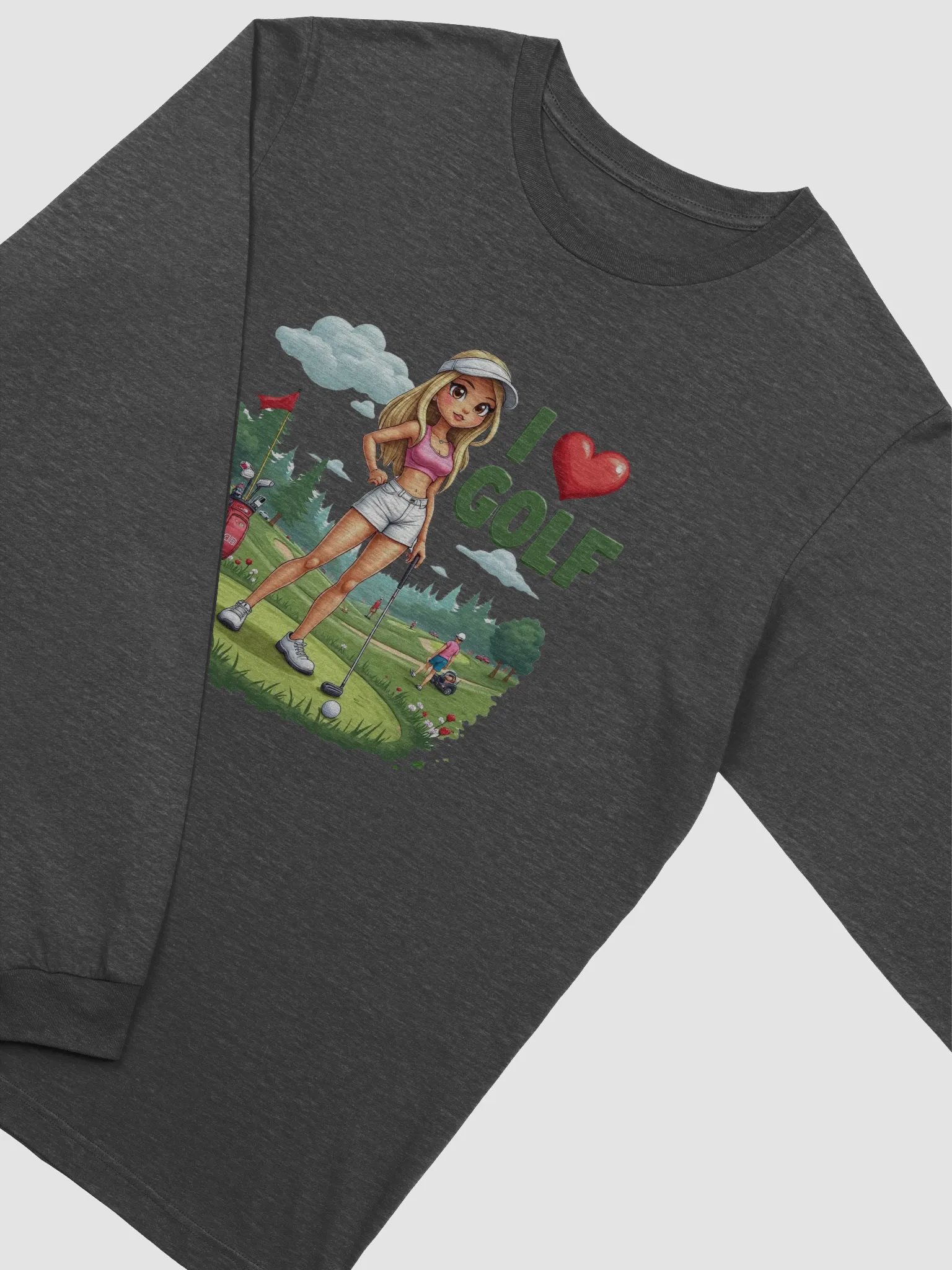 I ♥ Golf Cartoon-Style Long Sleeve Tee product image (21)