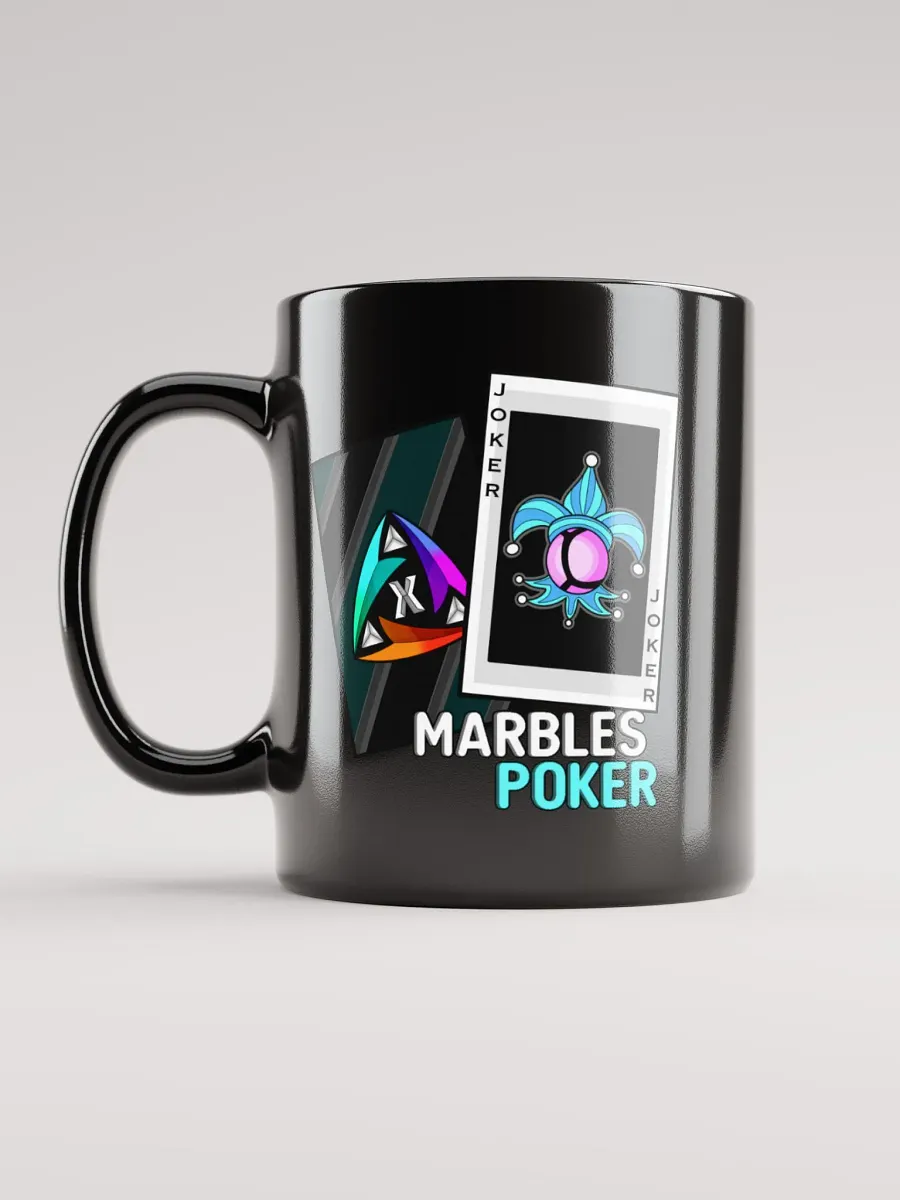 Marbles Poker V2 Black Glossy Mug product image (1)