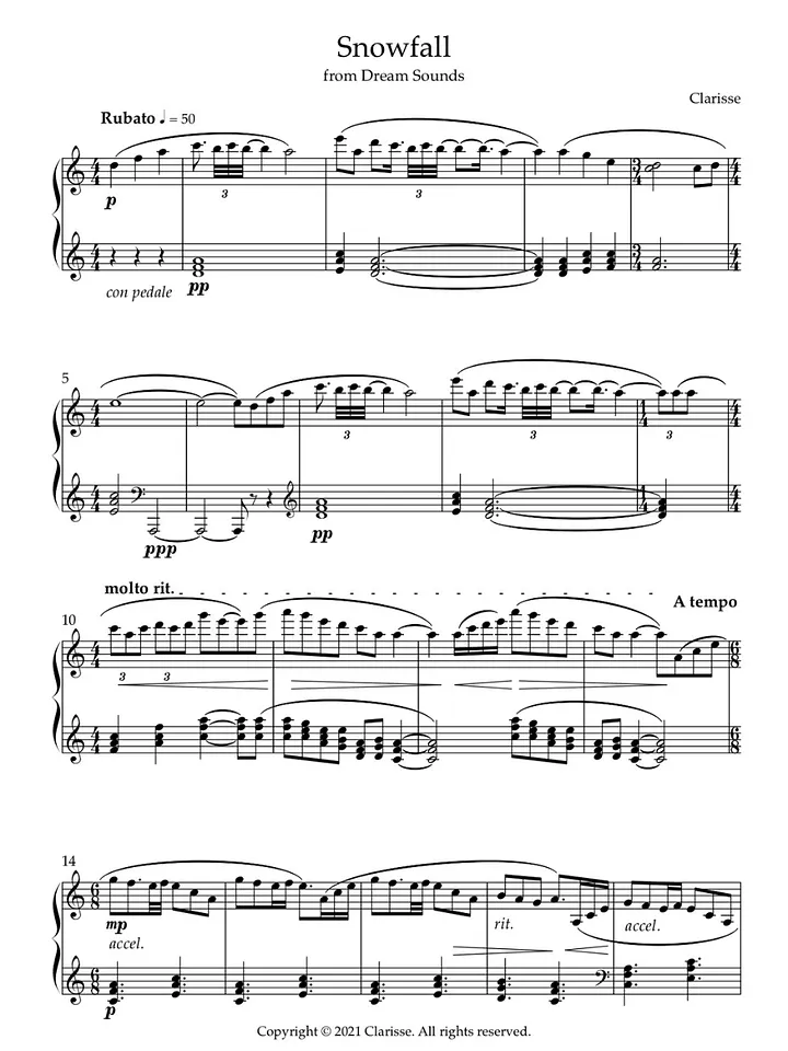 Snowfall - Sheet Music product image (1)