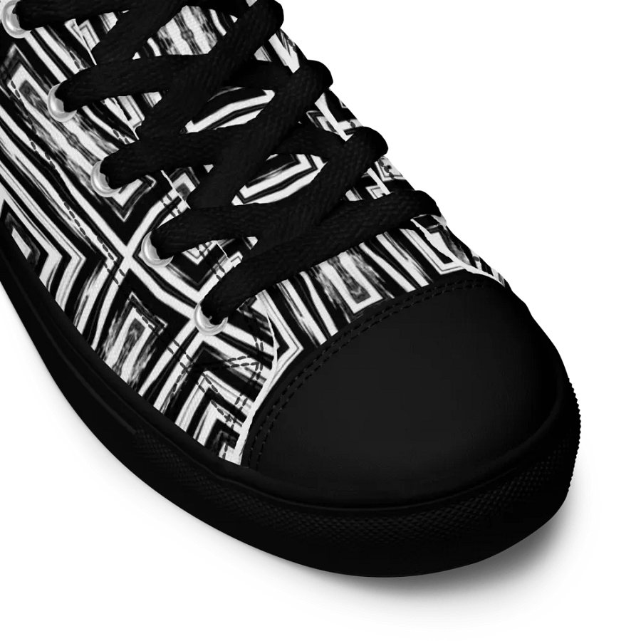 Abstract Monochrome Repeating Pattern Men's Canvas Shoe High Tops product image (9)