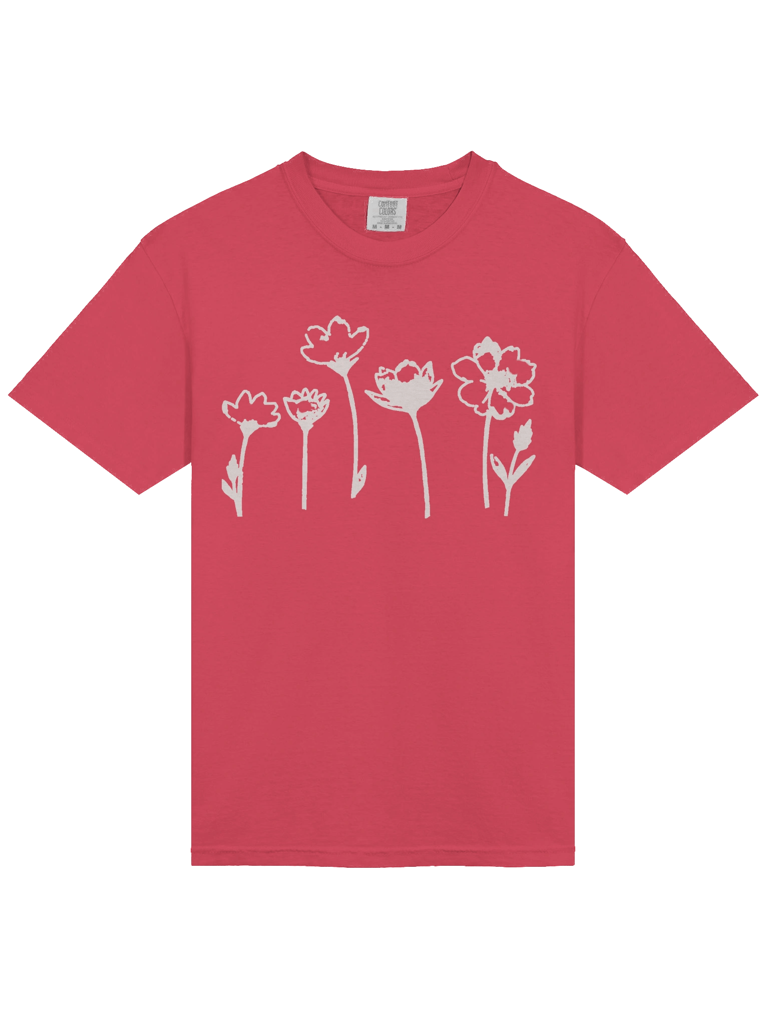 Wildflowers Minimalist Lineart Cotton Tee product image (25)