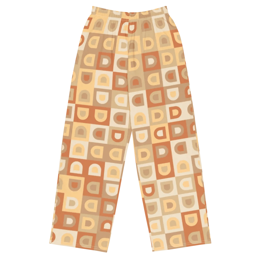BUIII Retro Geometric: Warm Ember Wide-Leg Pants product image (1)