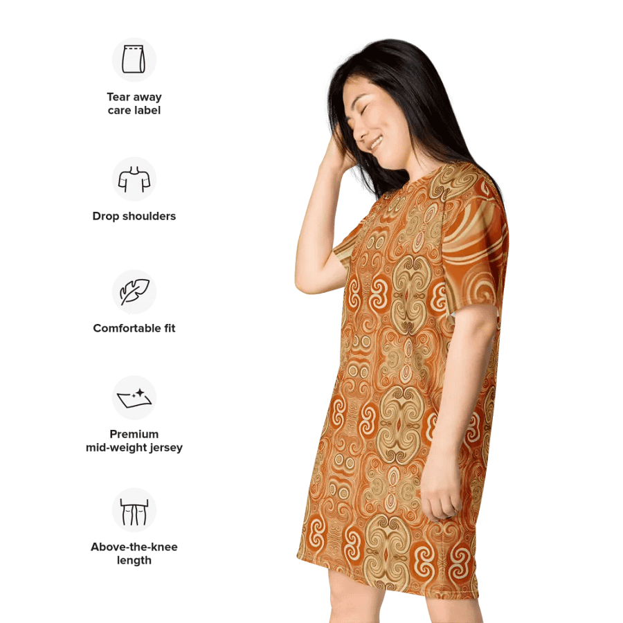 Funky Latte Liquid Tie-Dye T-shirt Dress product image (10)