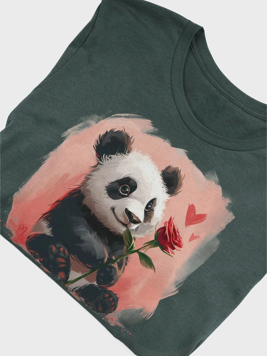 Cute Panda T-Shirt with Heart and Red Rose, Adorable Panda Bear Tee, Unisex Animal Love Graphic Shirt, Gift Idea product image (15)