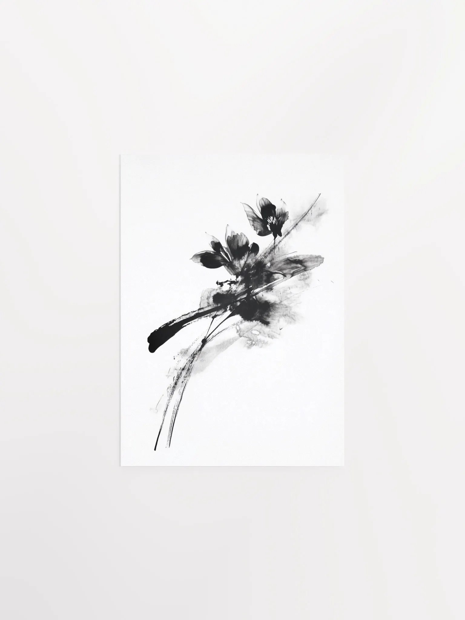 Ink Bloom I: Monochromatic Floral Art Print product image (1)