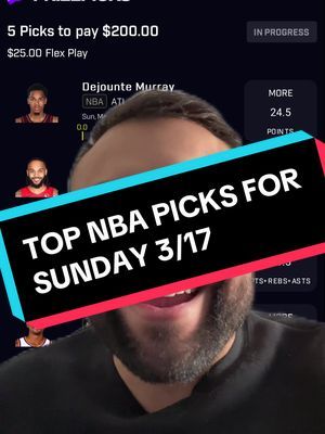 TOP NBA PICKS FOR SUNDAY #prizepicks #prizepicksnba #prizepickstoday #nba #sportsbetting #sportstiktok #djsammycaps #greenscreen 